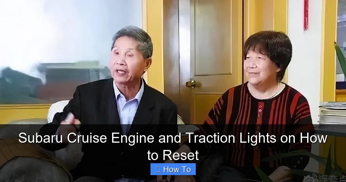 Subaru Cruise Engine and Traction Lights on How to Reset