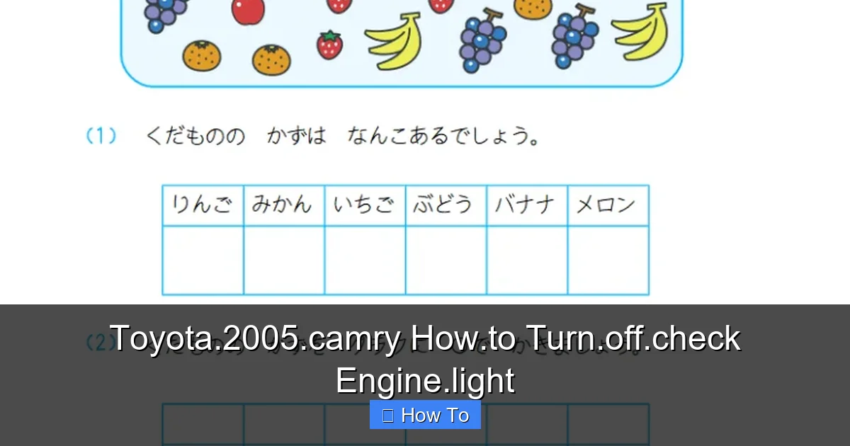 Toyota.2005.camry How.to Turn.off.check Engine.light